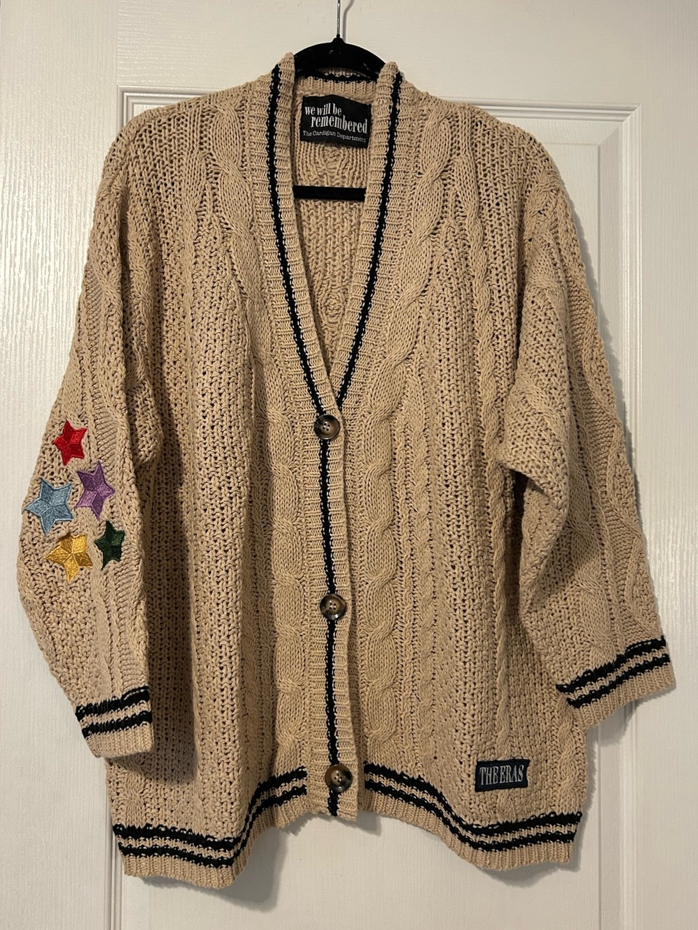 Taylor Swift Inspired The Eras We Will Be Remembered Beige Cable-Knit Cardigan